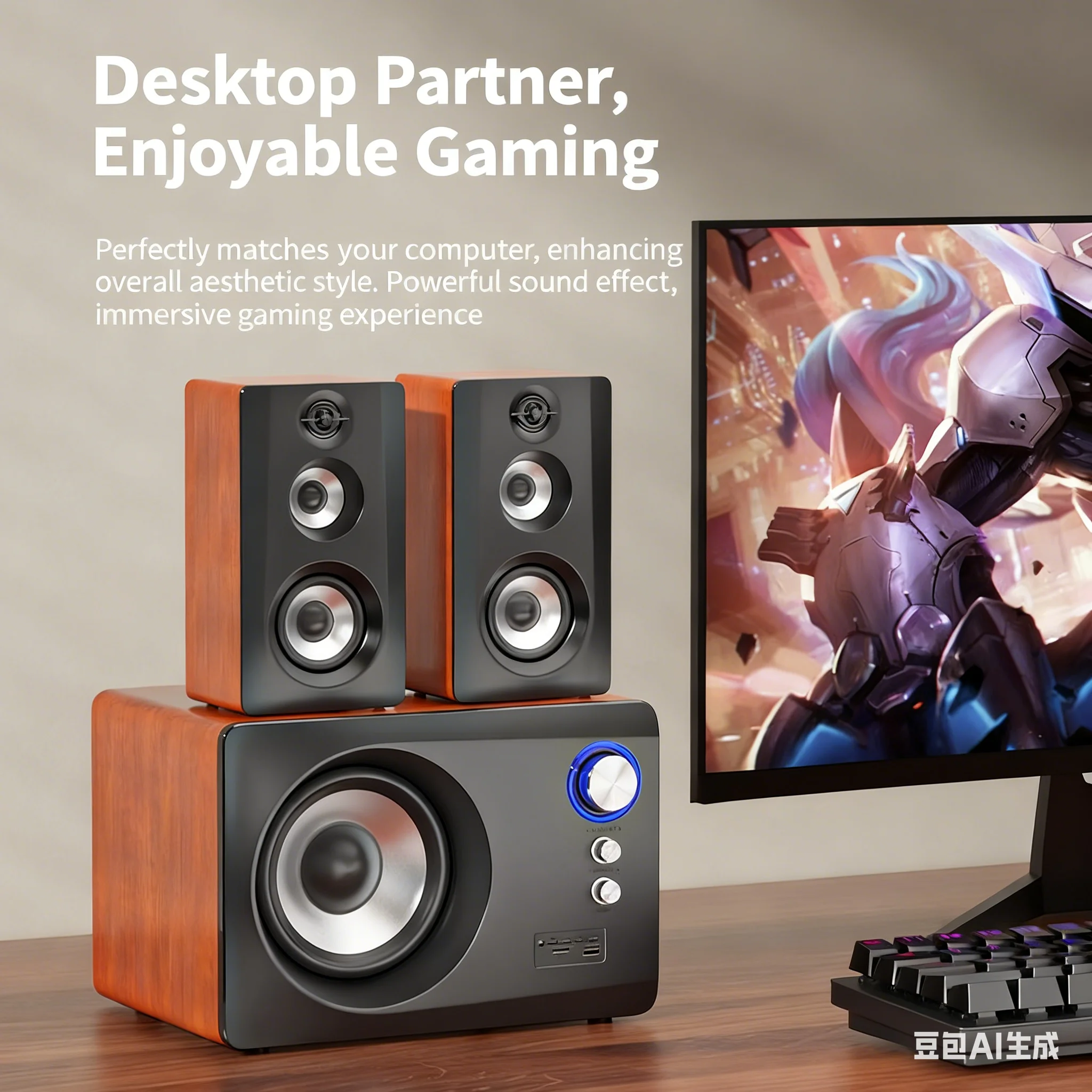Gaming Speaker 2.1 - Altoparlanti Bluetooth 2.1 Canali con Subwoofer