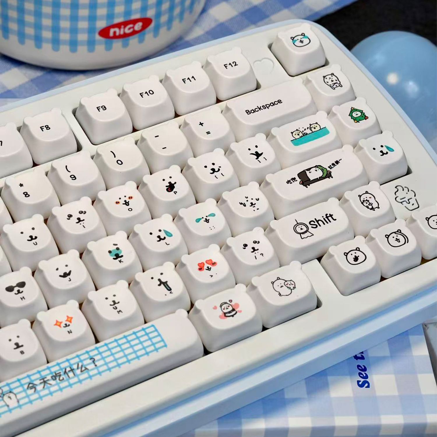 Keyboard Tenkeyless - Keycap PBT a forma di orsetto