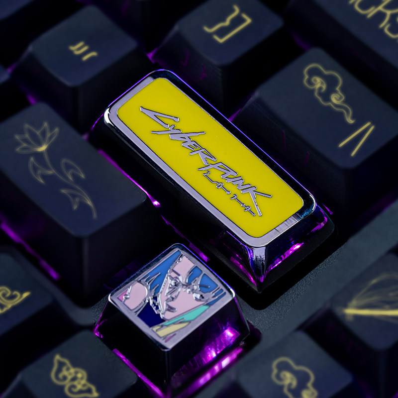 Keyboard Tenkeyless - Keycaps Anime Tema Cyberpunk 2077 per