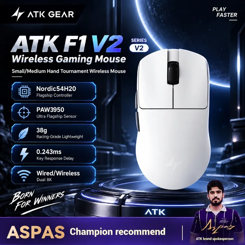 Esports Gaming Mouse Wireless - Mouse da Gaming Wireless ATK F1